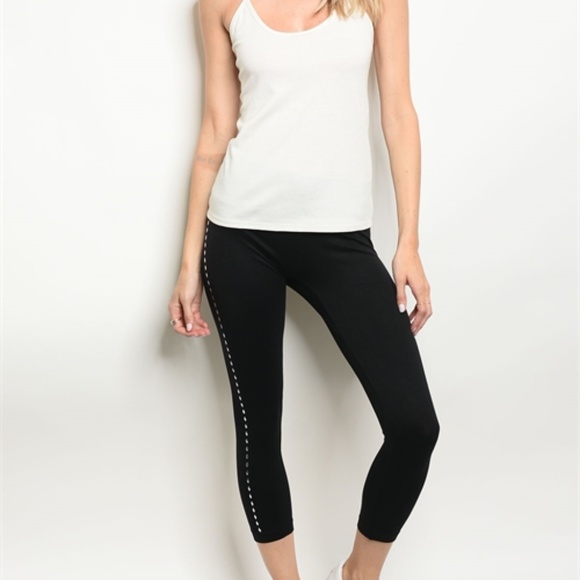 Becca Black Tight Leggings with Studs - Picture 3 of 3